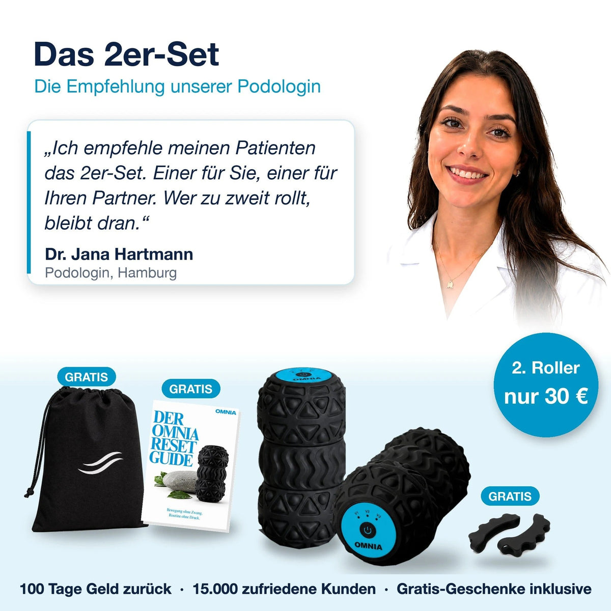 OMNIA Motion Roller 2er-Set mit Gratis-Geschenken, empfohlen von Dr. Jana Hartmann